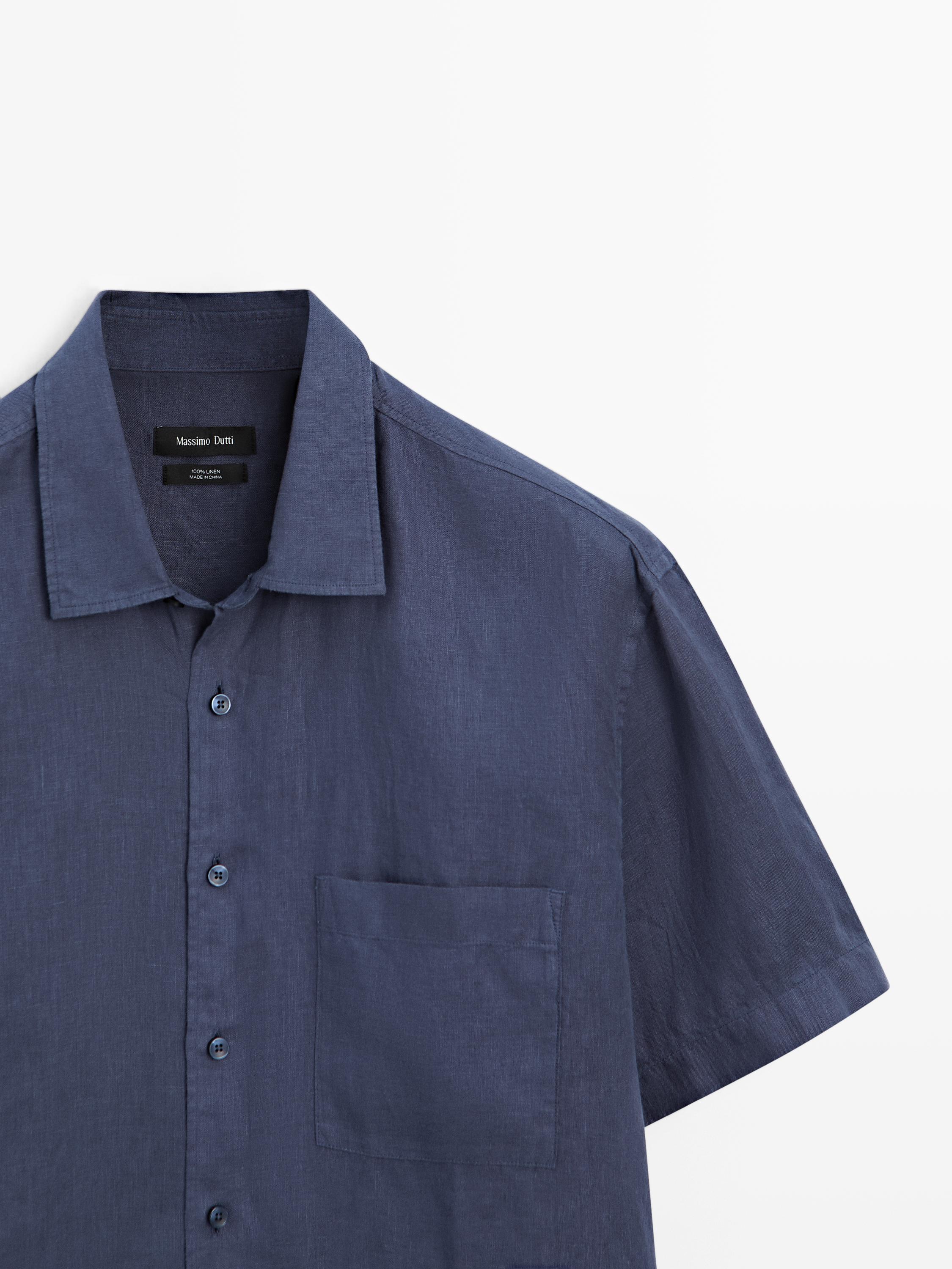 100% linen short sleeve shirt